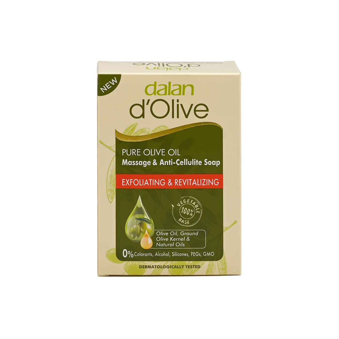 DALAN d'olive Массажное иантицеллюлитное мыло150g Отшелушивание и восстановление